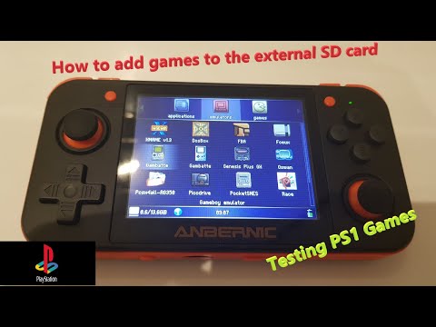 How to add games to the external sd card of the RG350 plus testing performance of PS1 games