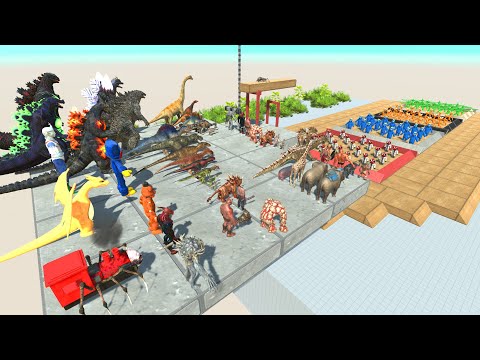 Giant Hammer Thrown At Rainbow Friends - Animal Revolt Battle Simulator