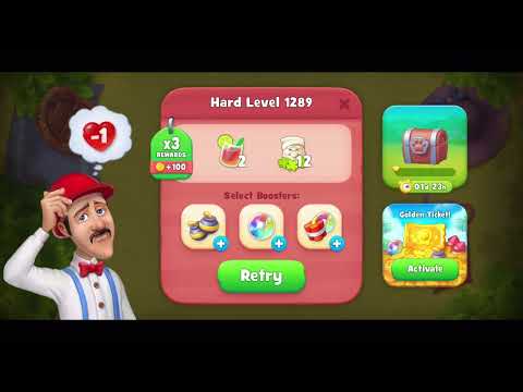 The unbeaten hard level 1289 - Gardenscapes 4+*4=4?