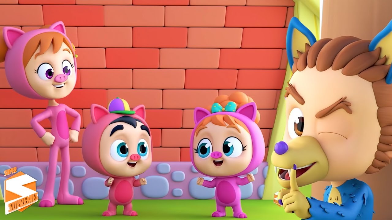 Três porquinhos e um grande lobo mau + Histórias para crianças