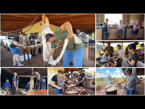 DIA DE FESTA NA ROÇA!! CARNEANDO NOSSO PORCO DE 10 ARROBAS| FARTURÃO 🙏🏼🙏🏼