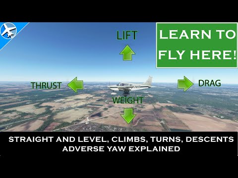 Your First Flight Lesson:  Straight and Level, Climbs, Descents, Turns, and Adverse Yaw