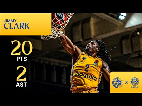 תקציר המהלכים של ג'ימי קלארק (20 נקודות) בניצחון של מכבי על באיירן מינכן