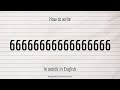 How To Write 66666666666666666 In Words