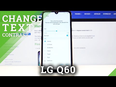 How to Customize Contrast Text in LG Q60 - Bold Text