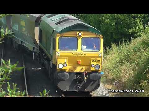 Freightliner Class 66 No. 66619 on 6Z10 Guide Bridge Yard - Crewe BH on 25.7.18 - HD