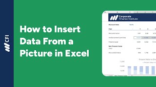 How to Insert Data from Picture In Excel | Corporate Finance Institute