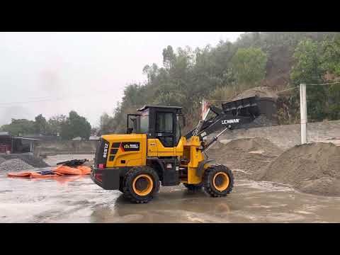 máy xúc lật gầu xúc 1 khối kết hợp càng nâng