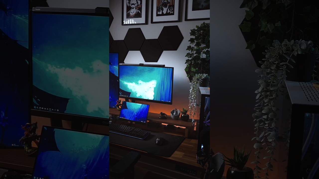 Work from home desk setup #gaming #battlestation #workfromhome