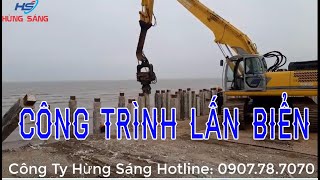Búa rung đóng cọc bê tông bờ biển