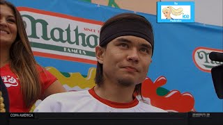 Matt Stonie Upsets Joey Chestnut at 2015 Nathan's Hot Dog Eating Contest | LIVE 7-4-15