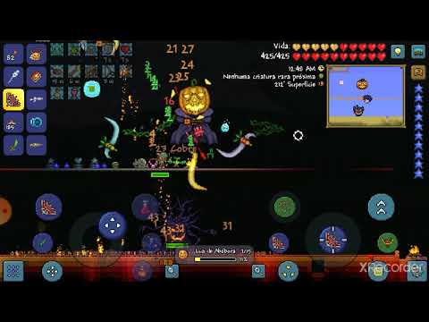 acabando com a lua de abóbora 🎃. Terraria VILA