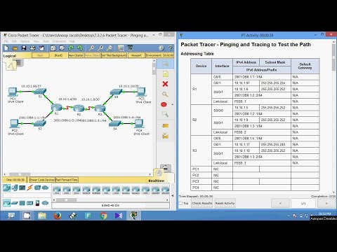 7.3.2.6 Packet Tracer - Pinging and Tracing to Test the Path