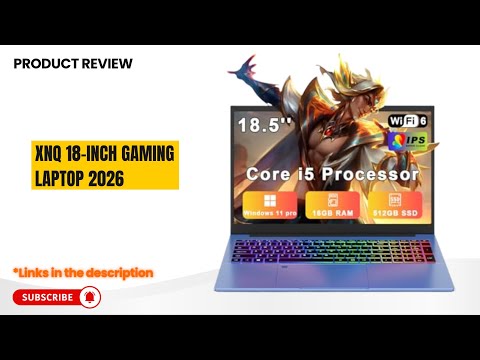 XNQ Laptop Computer, 18 Inch Gaming Laptop 2026, Window 11 Pro Lap Top PC, Core i5-1038NG7, 16GB RAM 1TB TF Expand, 512GB SSD, 1080p FHD IPS, Fingerprint, Wifi6 Business, School, Work, Student, Kids video review thumbnail