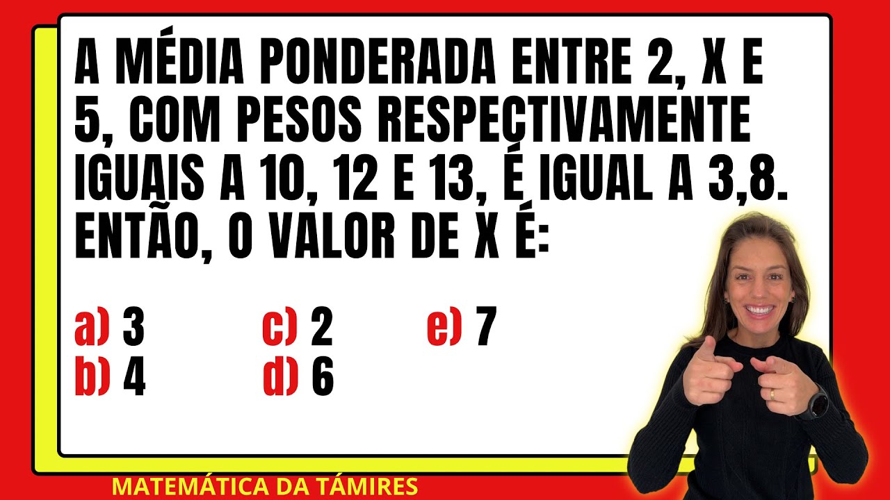 Como resolver MÉDIA PONDERADA!