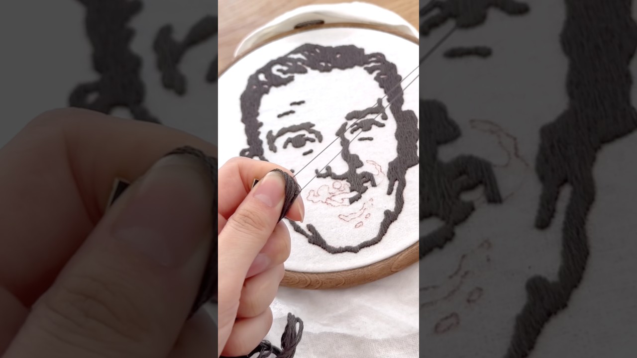 【刺繍】ウォルトさんの刺繍トートバッグを作ってみた👨🏽‍🦳🪡 #刺繍 #shorts #disney