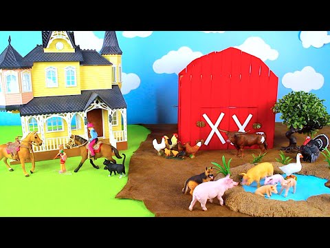 How to make mini Cows, Horse Farm Diorama  - Cattle Farm - Barnyard Animals - Farm House