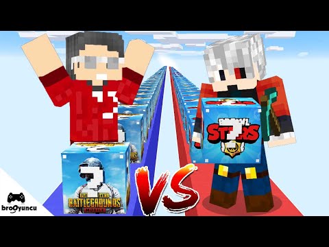 MİNECRAFT PUBG VS BRAWL STARS ŞANS BLOKLARI YARIŞI