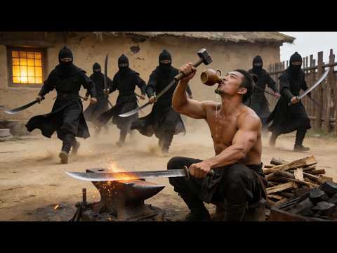Kung fu movie! A liquorous village blacksmith is actually the hidden sword god!