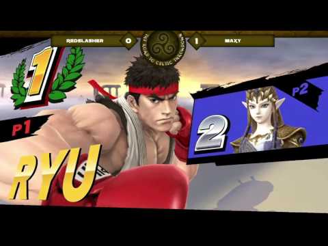 Melee Mayhem Smash 4: Redslasher (Ryu, Cloud) Vs maXy (Zelda) - Losers Quarter Final