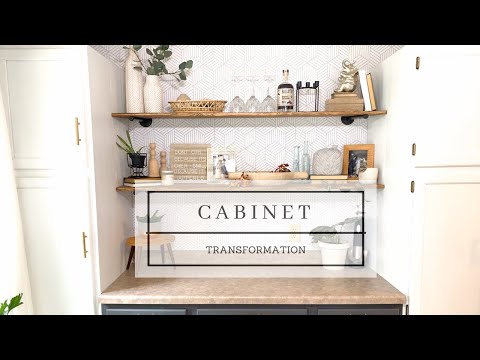 Cabinet transformation• Industrial shelf DIY•