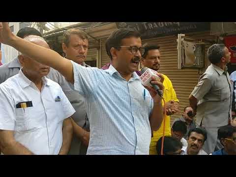 Delhi CM Arvind Kejriwal speaking on sealing issue at Gandhi Nagar Market
