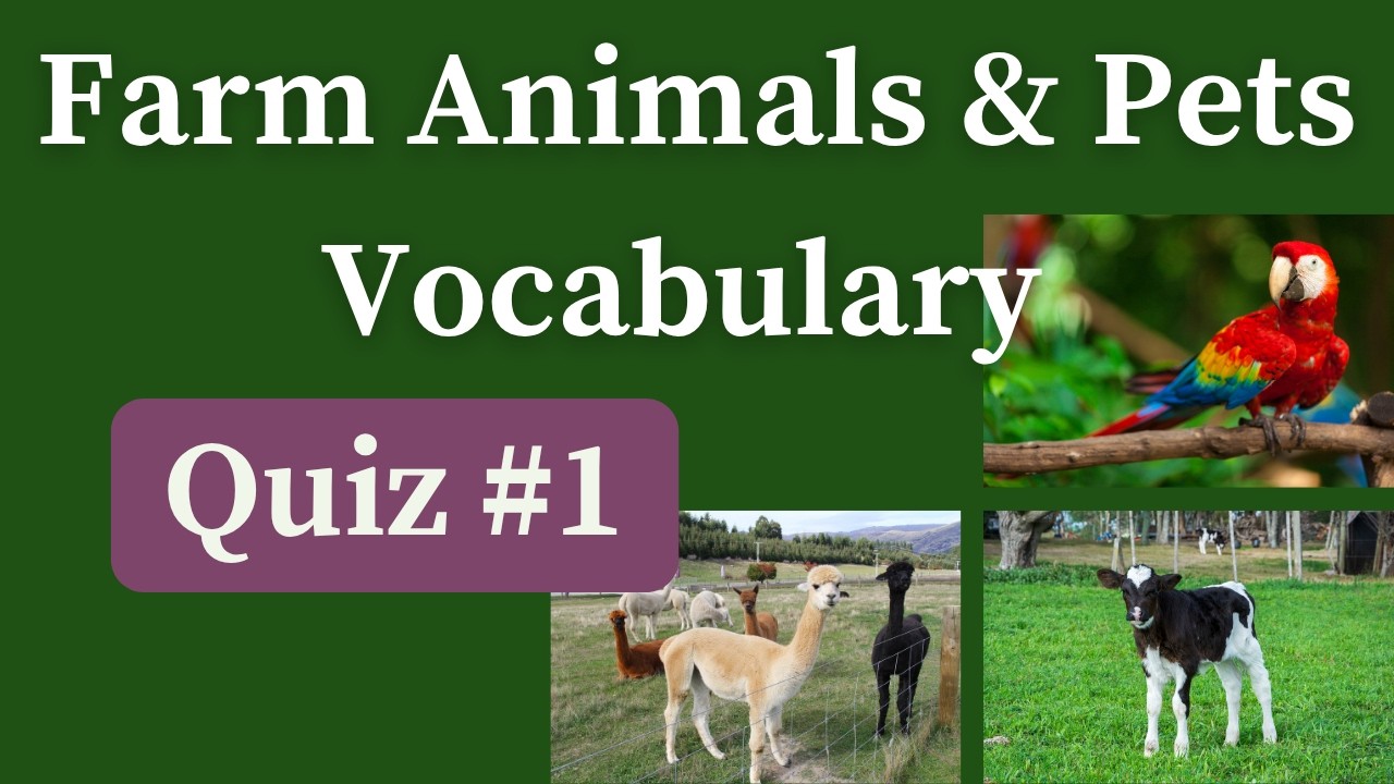 Farm Animals and Pets Vocabulary Quiz 1 (10 Questions)