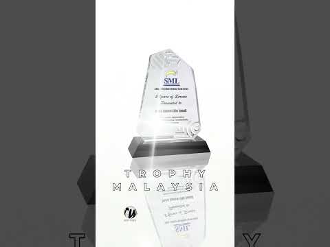 Trophy-World Malaysia | Custom Trophies & Plaques Supplier - SML 5 Year Service Award Crystal Plaque