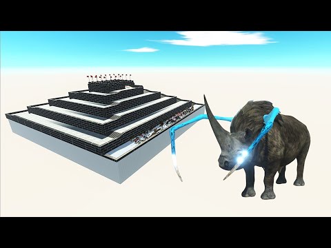 ESCAPE FROM ALIEN WOOLLY RHINO - UPHILL COURSE - ARBS - Animal Revolt Battle Simulator