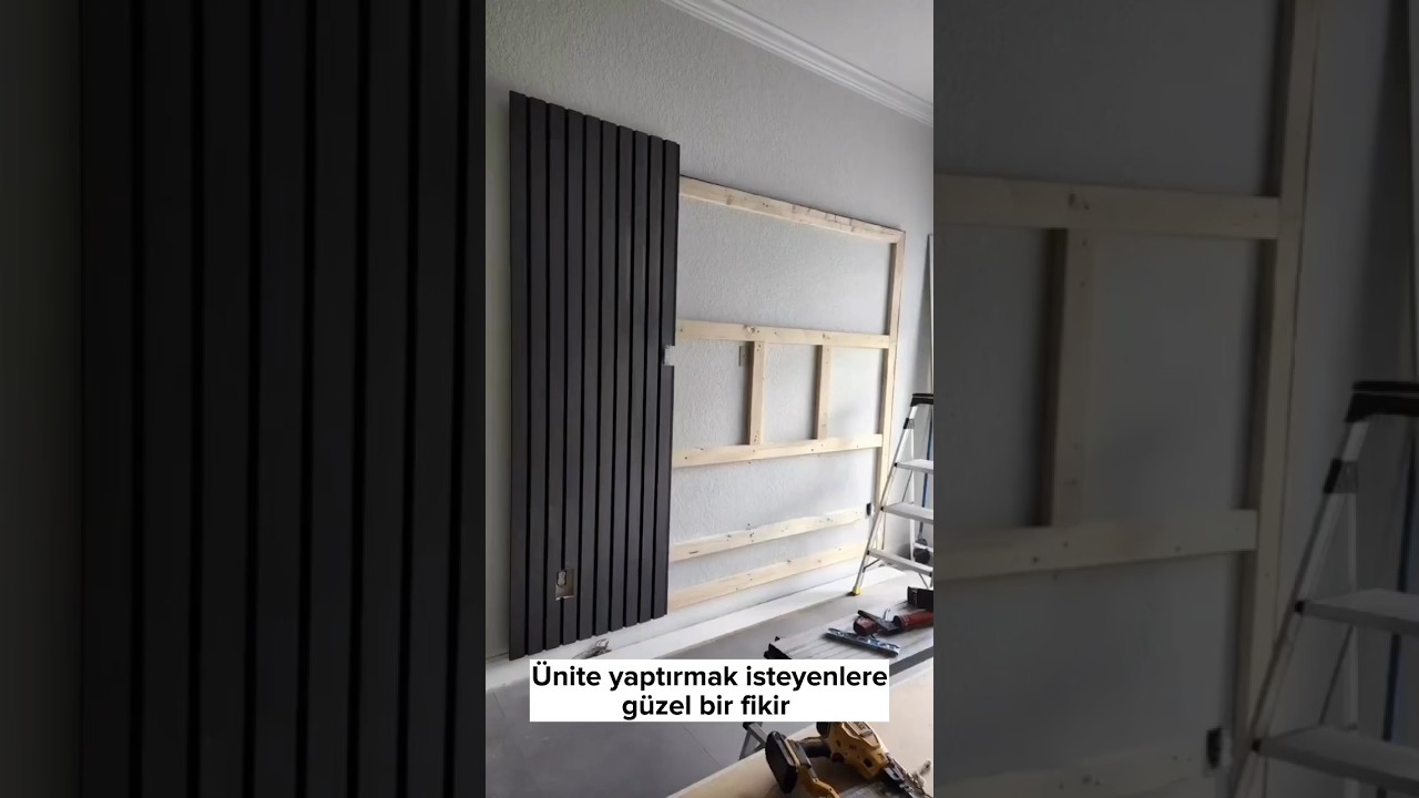 TV unit decoration ideas, TV wooden wall decoration ideas #viral #decor #shortfeed