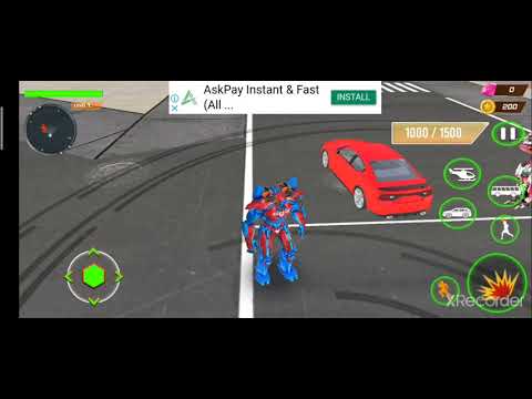 Bus robot car transform war || Police robot game