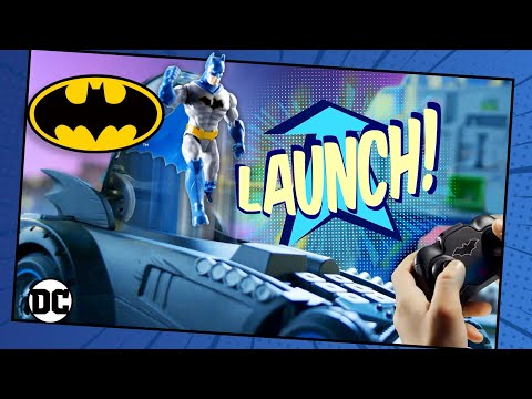 Surprise! Batman LAUNCHES out of the Launch & Defend Batmobile