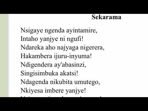 INTEGE NKE Z’UBUSAZA ZA SEKARAMA