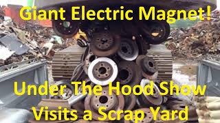 Junkyard Heavy Electric Magnet Machine Picking Up Scrap In Our Truck Fun For Kids