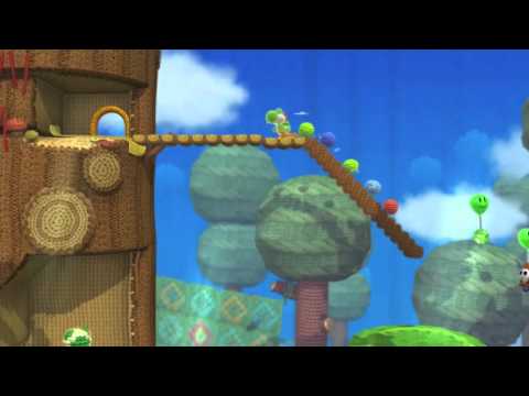 Yoshi's Woolly World ~ World 1-2: Bounceabout Woods (Collectables Guide)