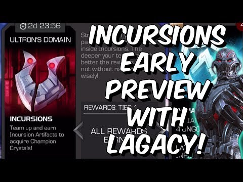 Incursions Testing With Lagacy! - Early Gameplay Preview 2020 - Marvel Contest of Champions