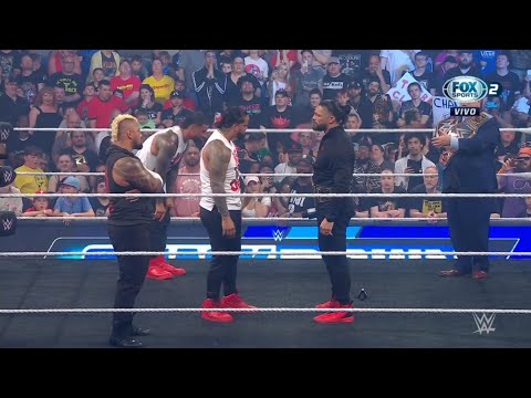 confrontación entre Roman Reigns y The Usos - WWE Smackdown 02/06/2023 (En Español)