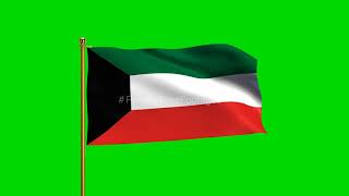 Kuwait National Flag | World Countries Flag Series | Green Screen Flag | Royalty Free Footages