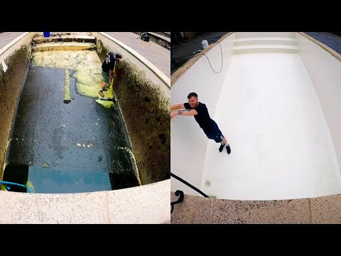 Super vies zwembad getransformeerd naar schoon nieuw zwembad!