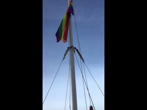 LGBT+ Month 2016 - Rainbow Flag over Caius