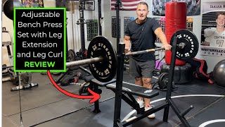 Adjustable Bench Press Set with Leg Extension and Leg Curl