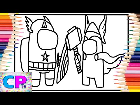 Among Us Coloring Pages/Captain America vs Thor/Cartoon - On & On (ft. Daniel Levi [NCS Release]