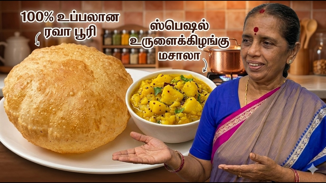 10 நிமிடத்தில் மொறுமொறு ரவா பூரி &உருளைக்கிழங்கு மசா?