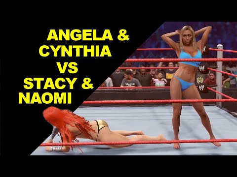 WWE 2K22 Angela & Cynthia vs Stacy Keibler & Naomi - Elimination Tag