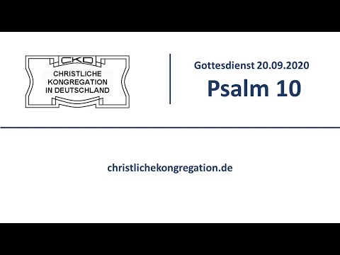Christliche Kongregation in Deutschland - Gottesdienst 20.09.2020