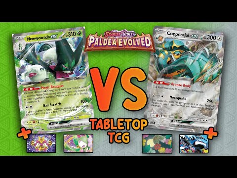 Meowscarada ex VS Copperajah ex | Pokemon TCG Tabletop Gameplay