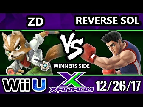 S@X 234 Smash 4 - ZD (Fox) Vs. Reverse Sol (Little Mac) - SSB4 Winners Side - Smash for Wii U.