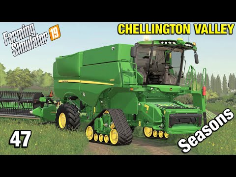 OUR FIRST COMBINE Chellington Valley Timelapse - FS19 Ep 47