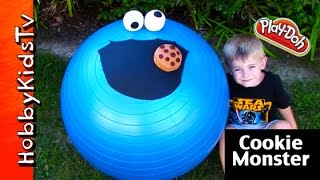 Mega GIANT Cookie Monster Play-Doh Head Surprise! Chocolate Egg Toy Story HobbyKidsTV
