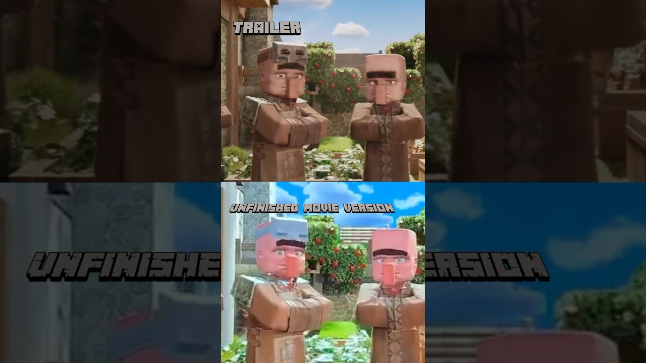 Minecraft Movie - Their the Villagers | Trailer vs. Unfinished Movie Version Comparison